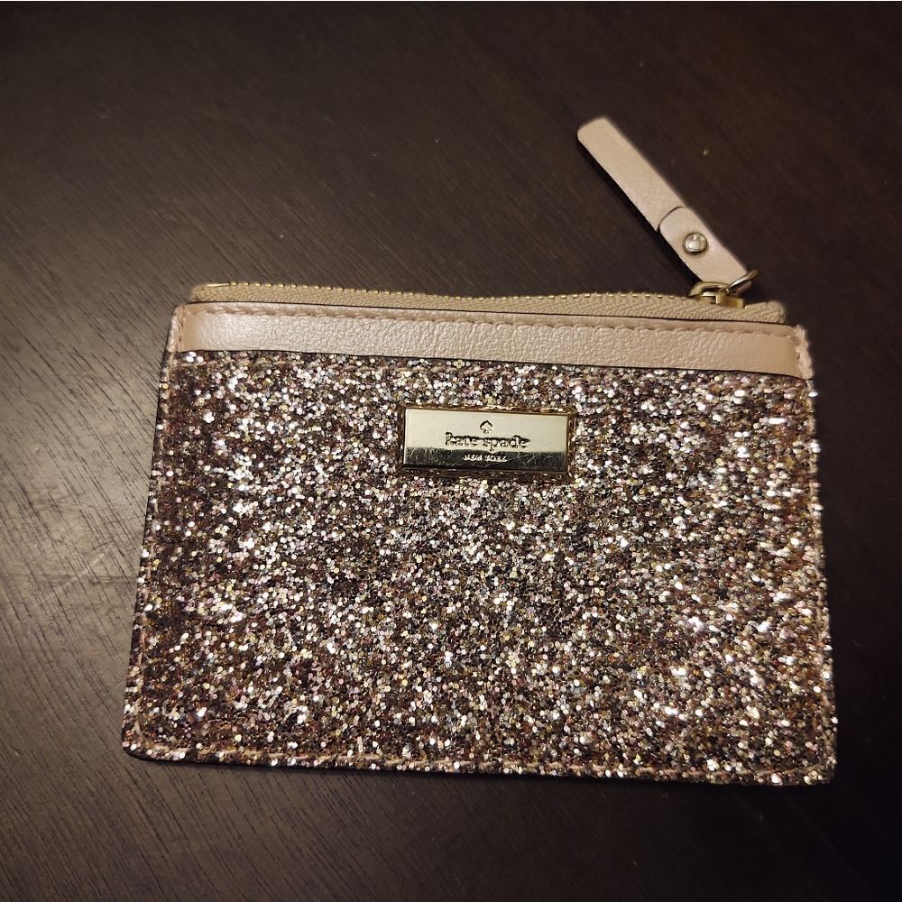 Kate Spade Rose Gold Glitter Mini Wallet